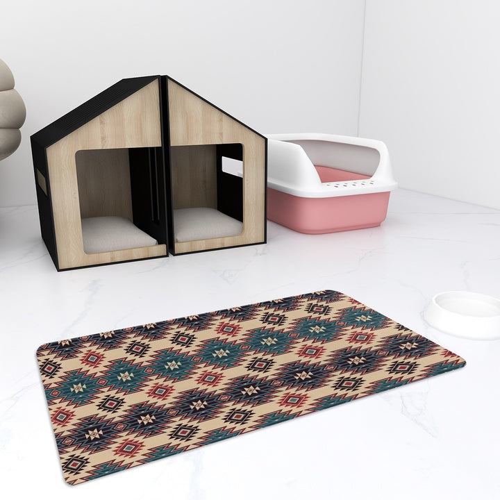 Tribal Indian Tan - Pet Food Mat