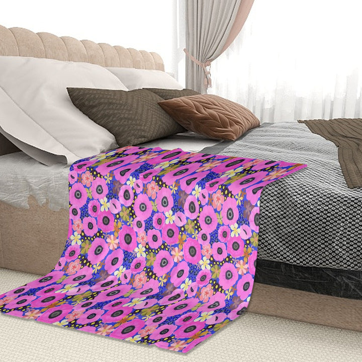 Vibrant Pink Spring Pattern - Sofa Blanket