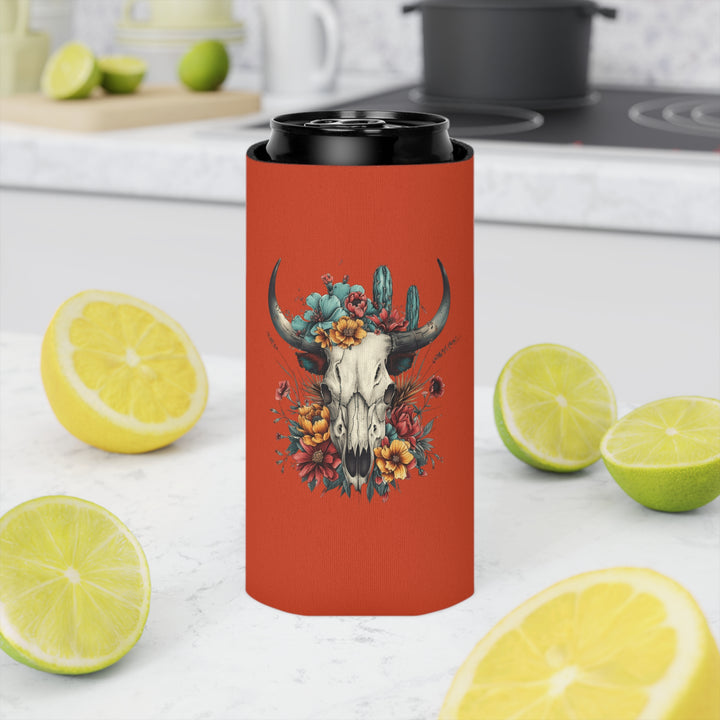 Bright And Flowery Skull - Can Cooler