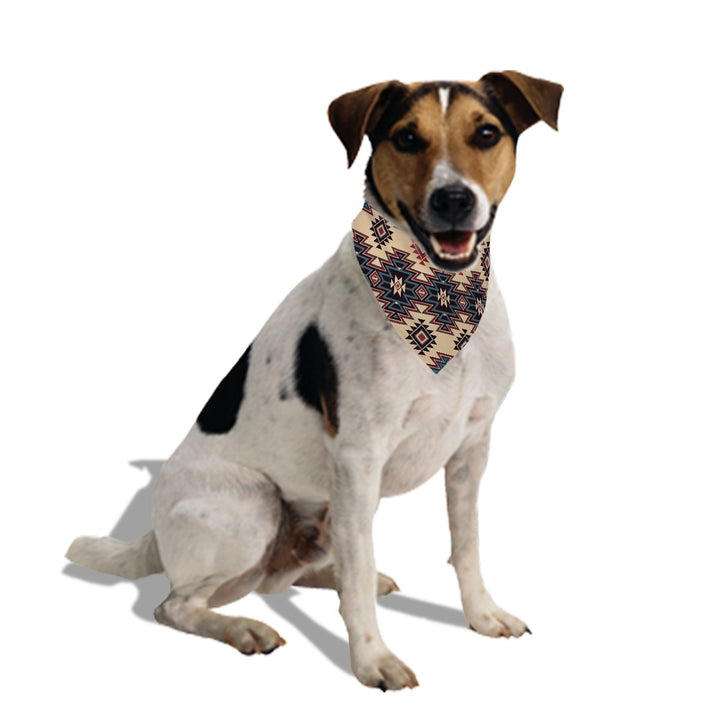Tribal Indian Tan - Dog Bandanas Double Sided with Buckle