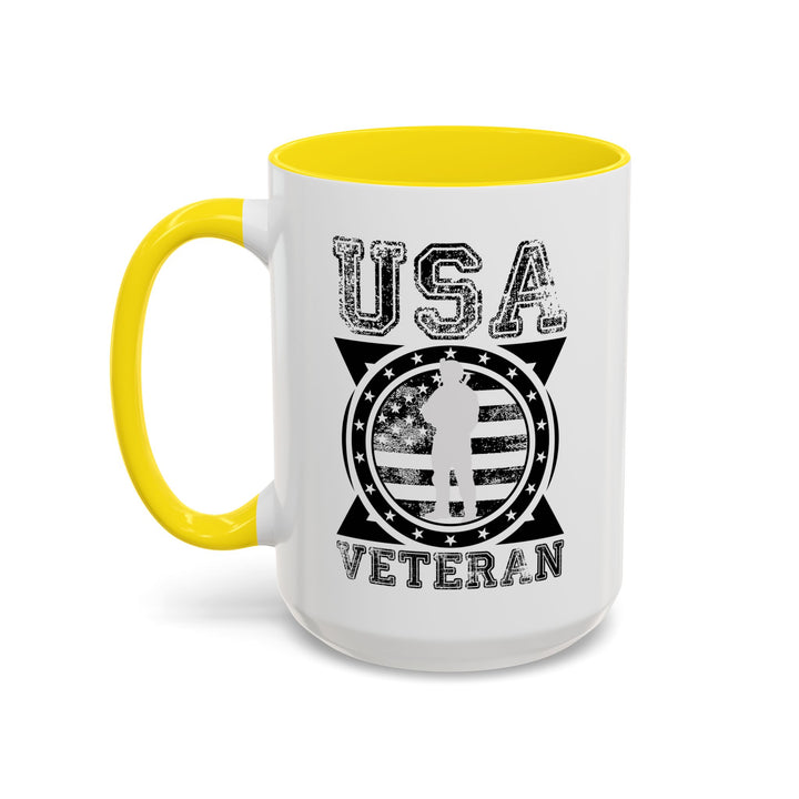U.S.A. Veteran - Accent Coffee Mug (11, 15oz)