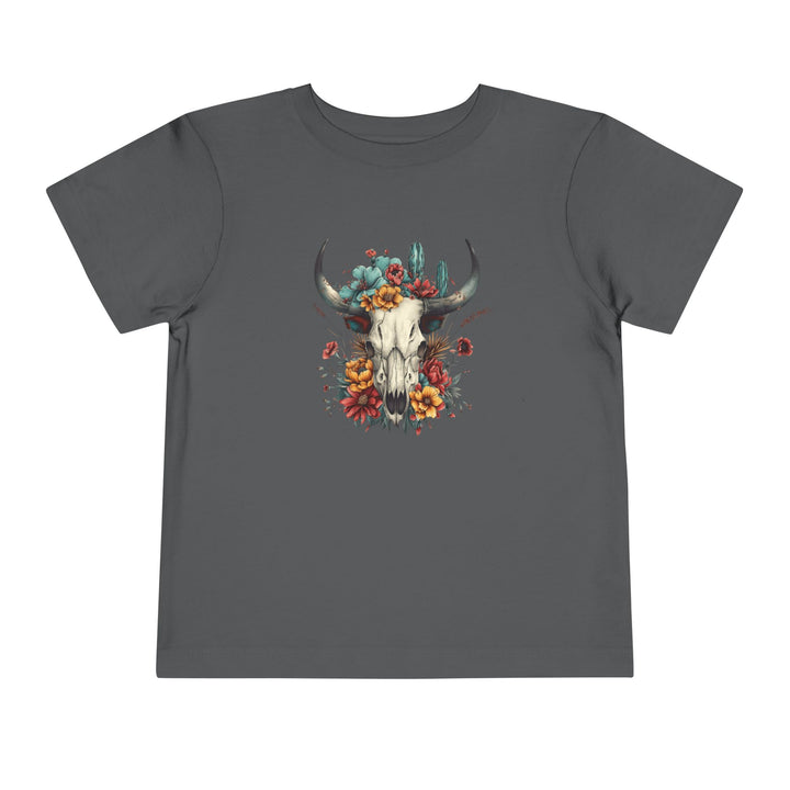 Bright And Flowery Skull - Toddler Short Sleeve Tee