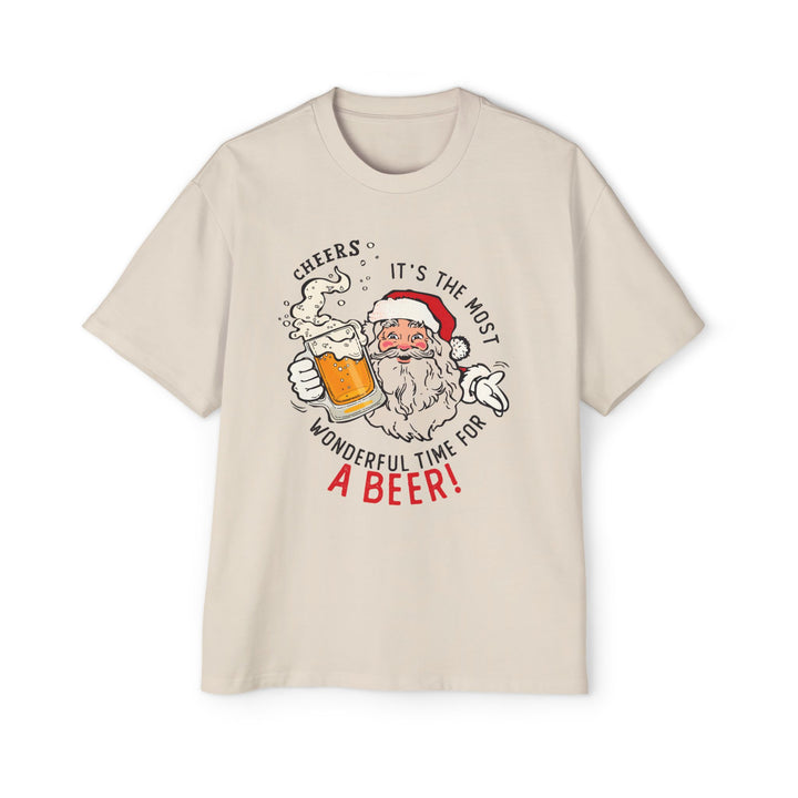 Beer Santa - Men's Heavy Oversized Tee