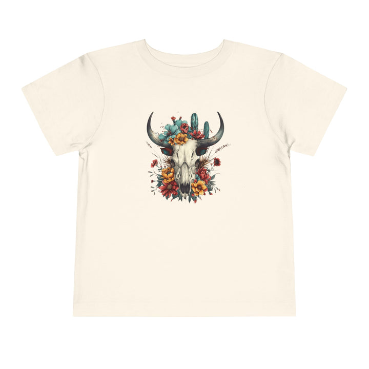 Bright And Flowery Skull - Toddler Short Sleeve Tee