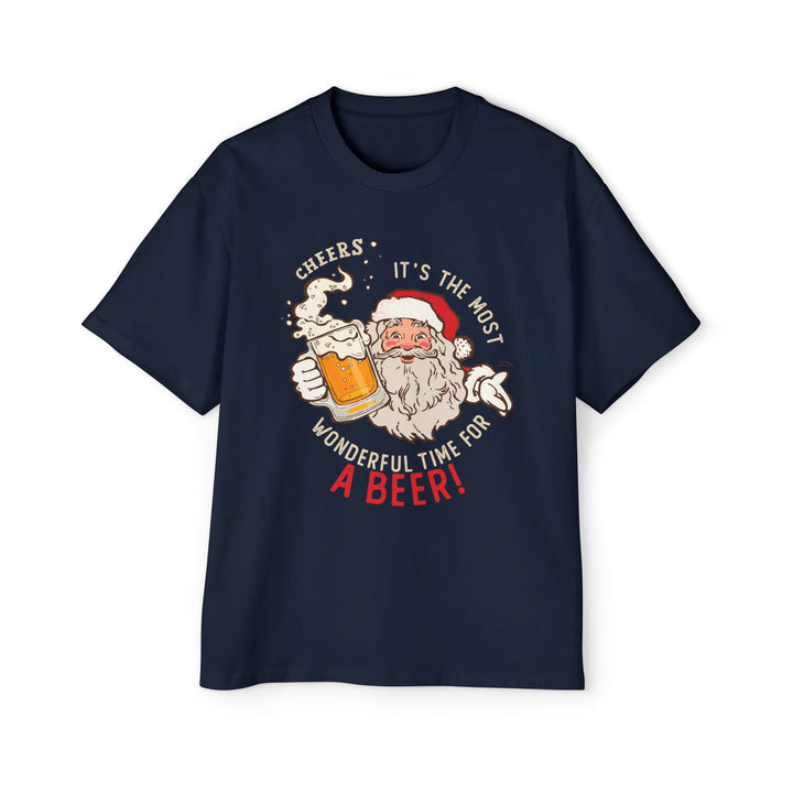 Beer Santa - Men's Heavy Oversized Tee