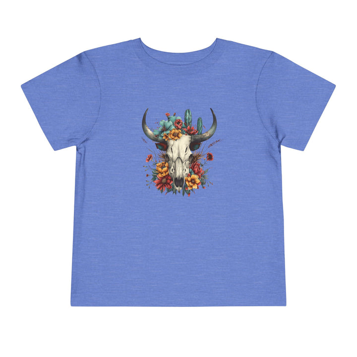 Bright And Flowery Skull - Toddler Short Sleeve Tee