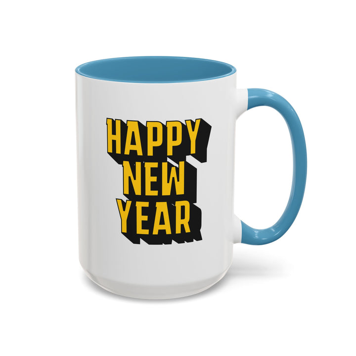 Block Happy New Year - Accent Coffee Mug (11, 15oz)