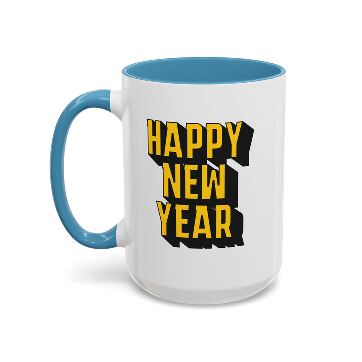 Block Happy New Year - Accent Coffee Mug (11, 15oz)