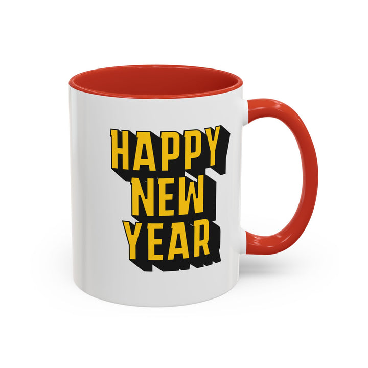 Block Happy New Year - Accent Coffee Mug (11, 15oz)