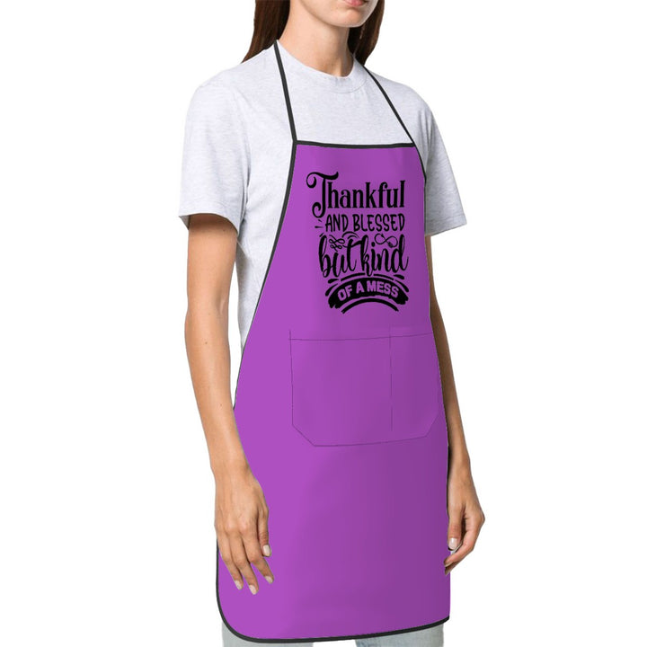 Thankful Blessed But Kind Of A Mess - Adult Apron with Pockets