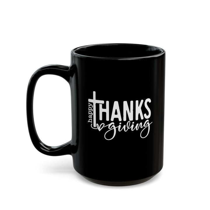 Thanksgiving Cross - Black Mug (11oz, 15oz)