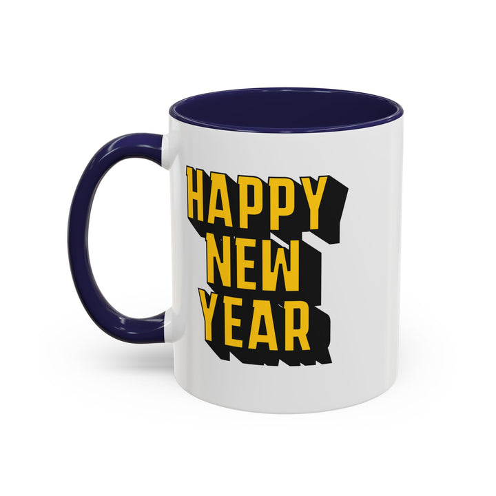 Block Happy New Year - Accent Coffee Mug (11, 15oz)