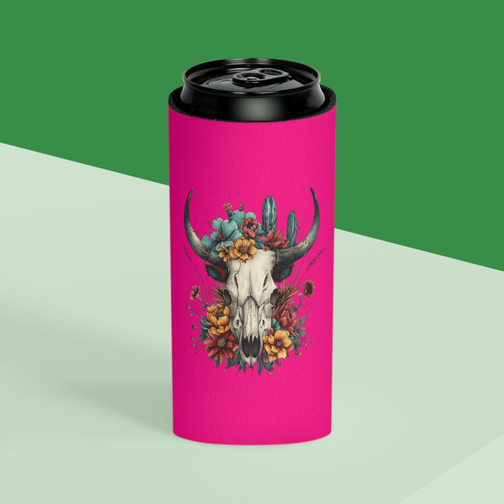 Bright And Flowery Skull - Can Cooler