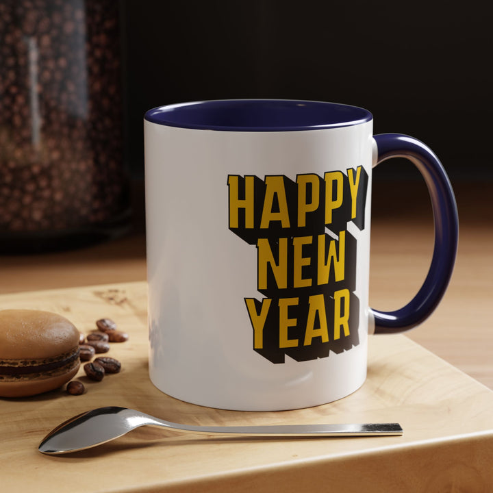 Block Happy New Year - Accent Coffee Mug (11, 15oz)