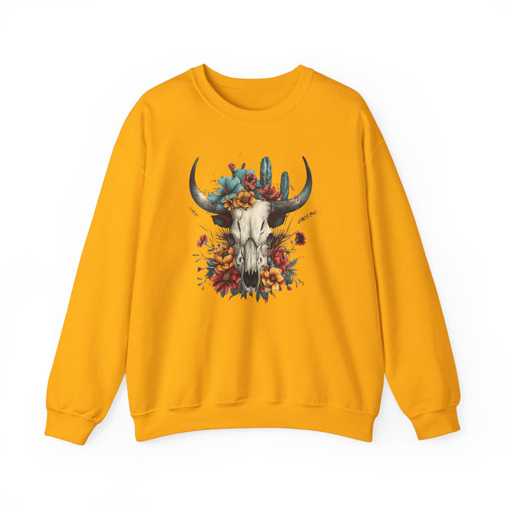 Bright And Flowery Skull - Unisex Heavy Blend™ Crewneck Sweatshirt