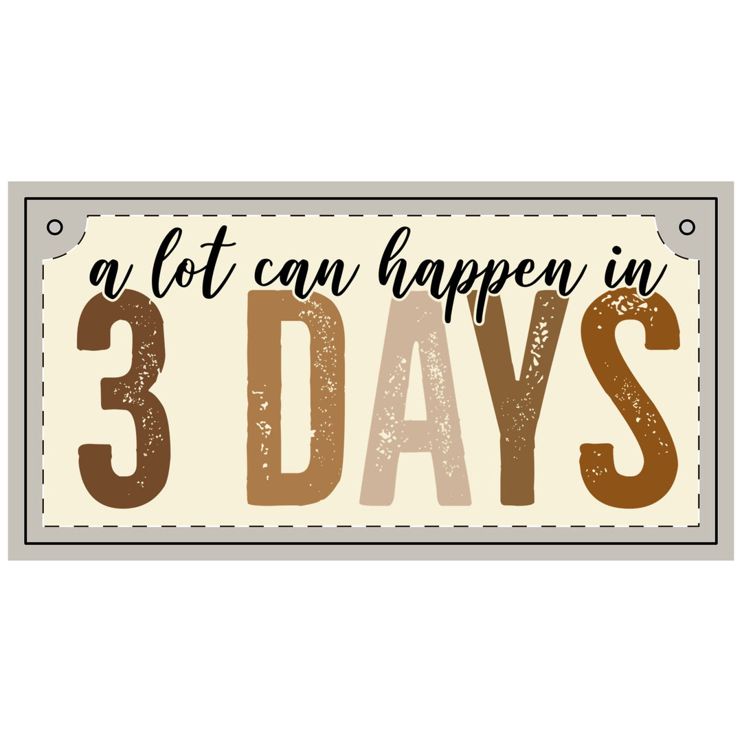 3 Days - Wood Panel Painting (Rectangular)