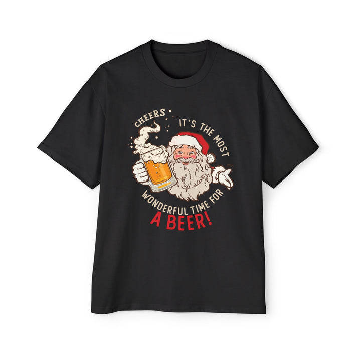 Beer Santa - Men's Heavy Oversized Tee