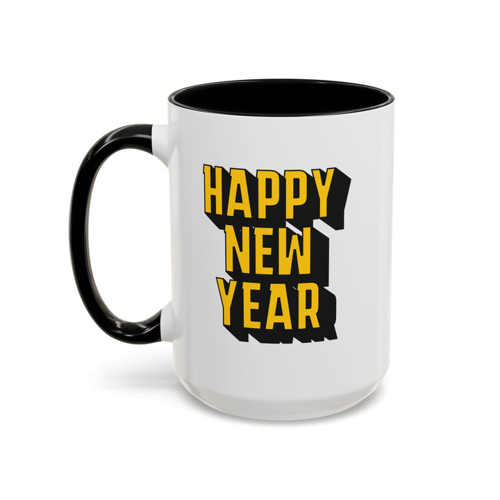 Block Happy New Year - Accent Coffee Mug (11, 15oz)