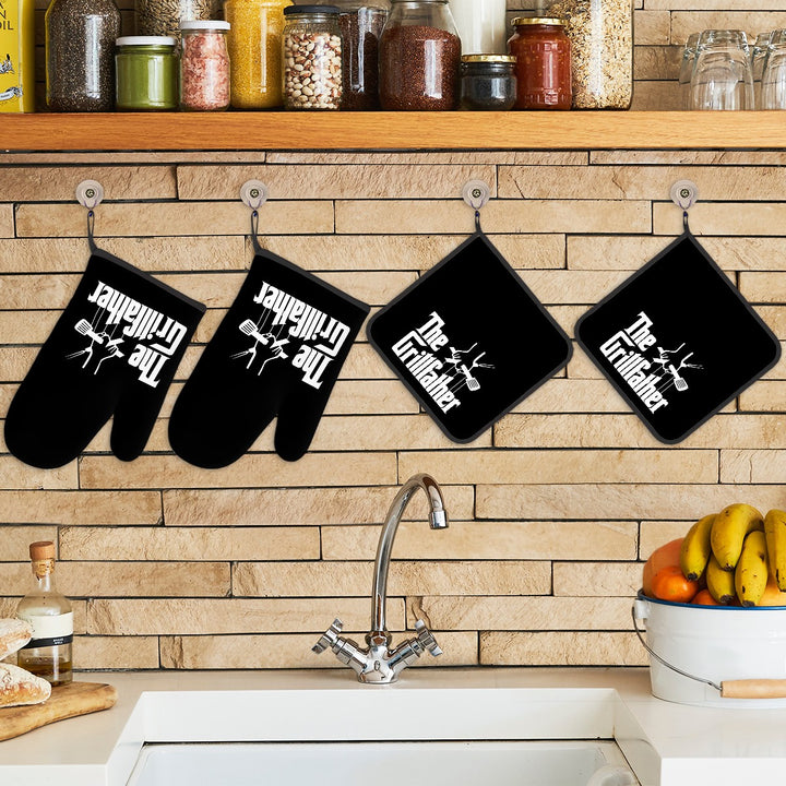 The Grillfather - Oven Mitts and Pot Holders Set of 4
