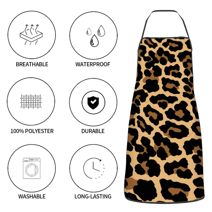 Black Leopard - Adult Apron with Pockets