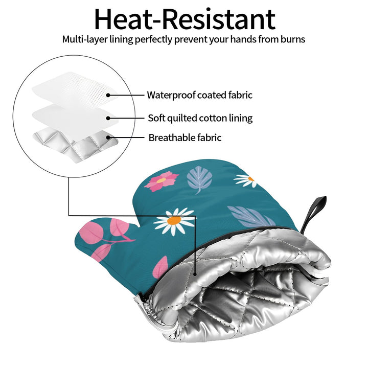 Bright Spring Pattern - Oven Mitts Set of Two