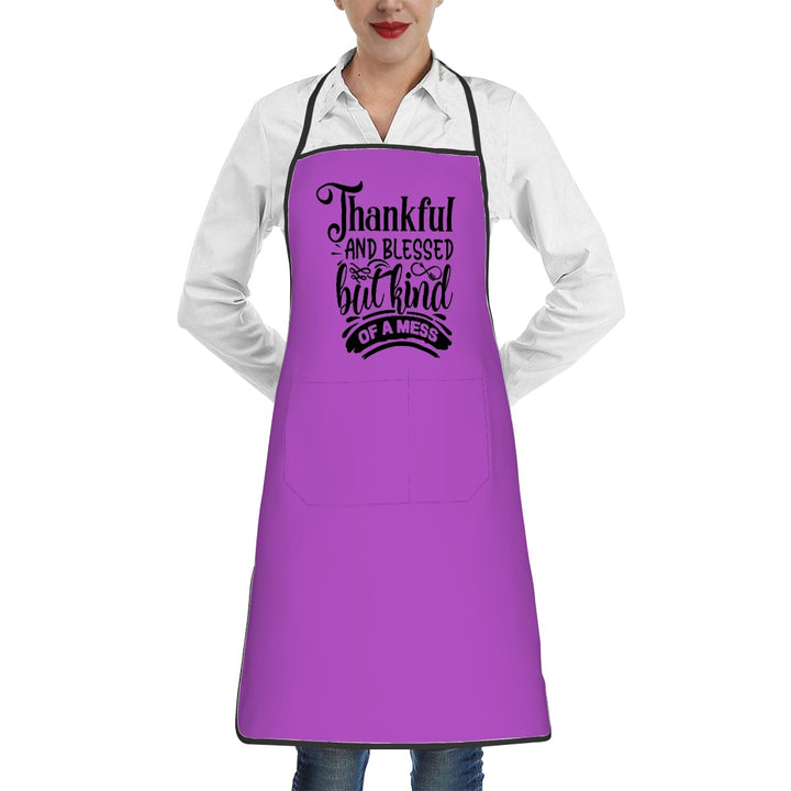 Thankful Blessed But Kind Of A Mess - Adult Apron with Pockets