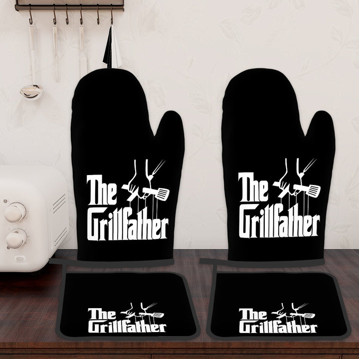 The Grillfather - Oven Mitts and Pot Holders Set of 4