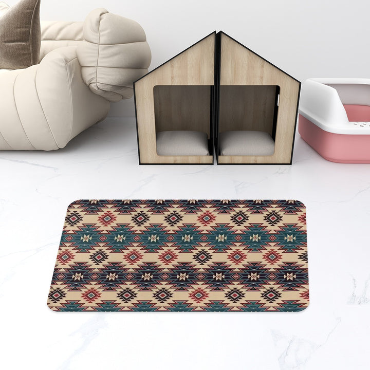 Tribal Indian Tan - Pet Food Mat