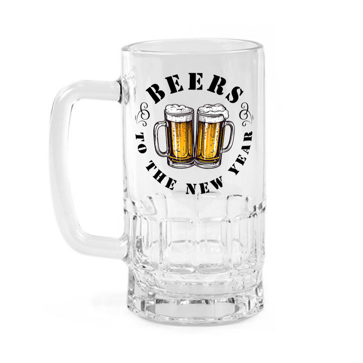 Beers To The New Year - Clear glass beer mug