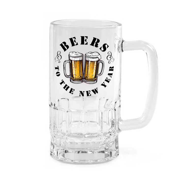 Beers To The New Year - Clear glass beer mug