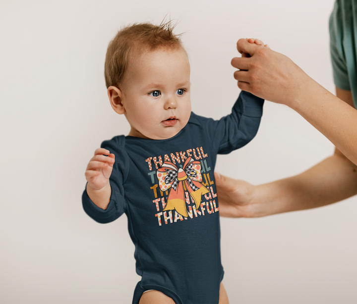 Thankful Bow - Infant Long Sleeve Bodysuit