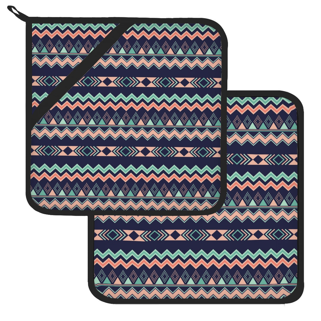 Peach Aztec Chevron - Pot Holders Set of 2