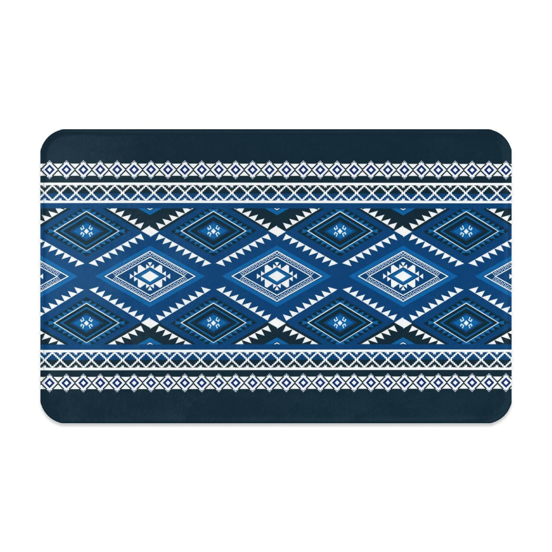 Geometric Blue Diamond - Pet Food Mat