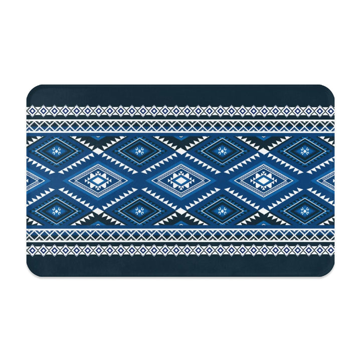 Geometric Blue Diamond - Pet Food Mat