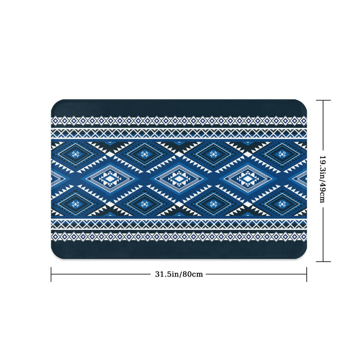 Geometric Blue Diamond - Pet Food Mat