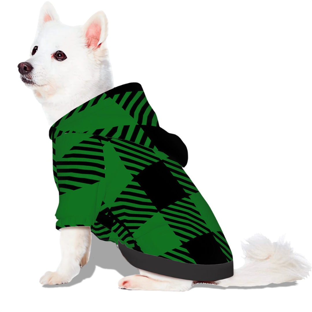 Green Plaid - Small Dog Hoodie Pet Clothes