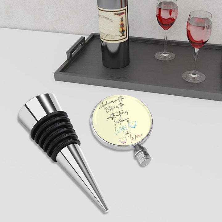 Water To Wine Bible Verse - Wine Bottle Stopper