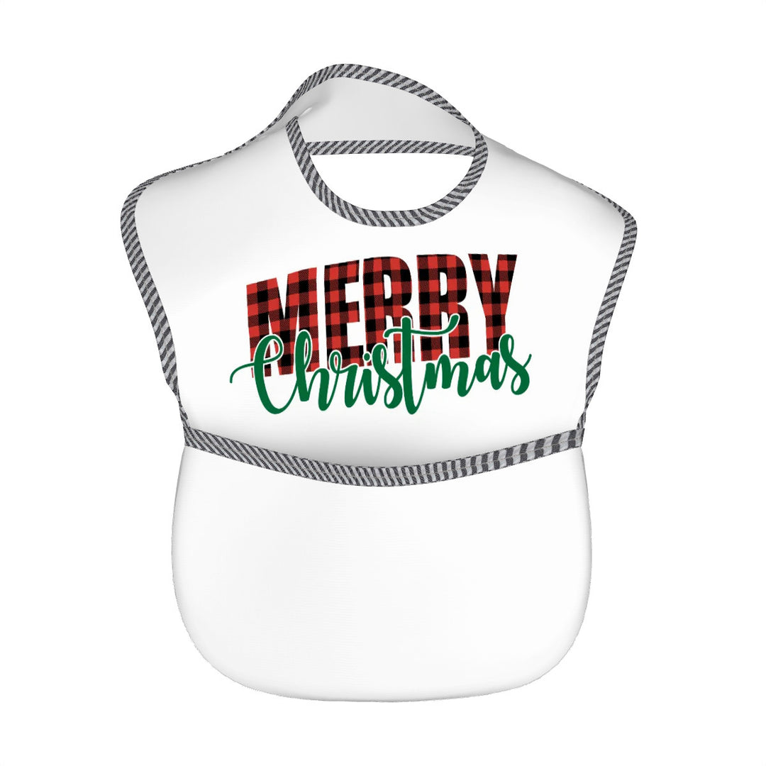 Merry Christmas Buffalo Plaid - Baby Bibs