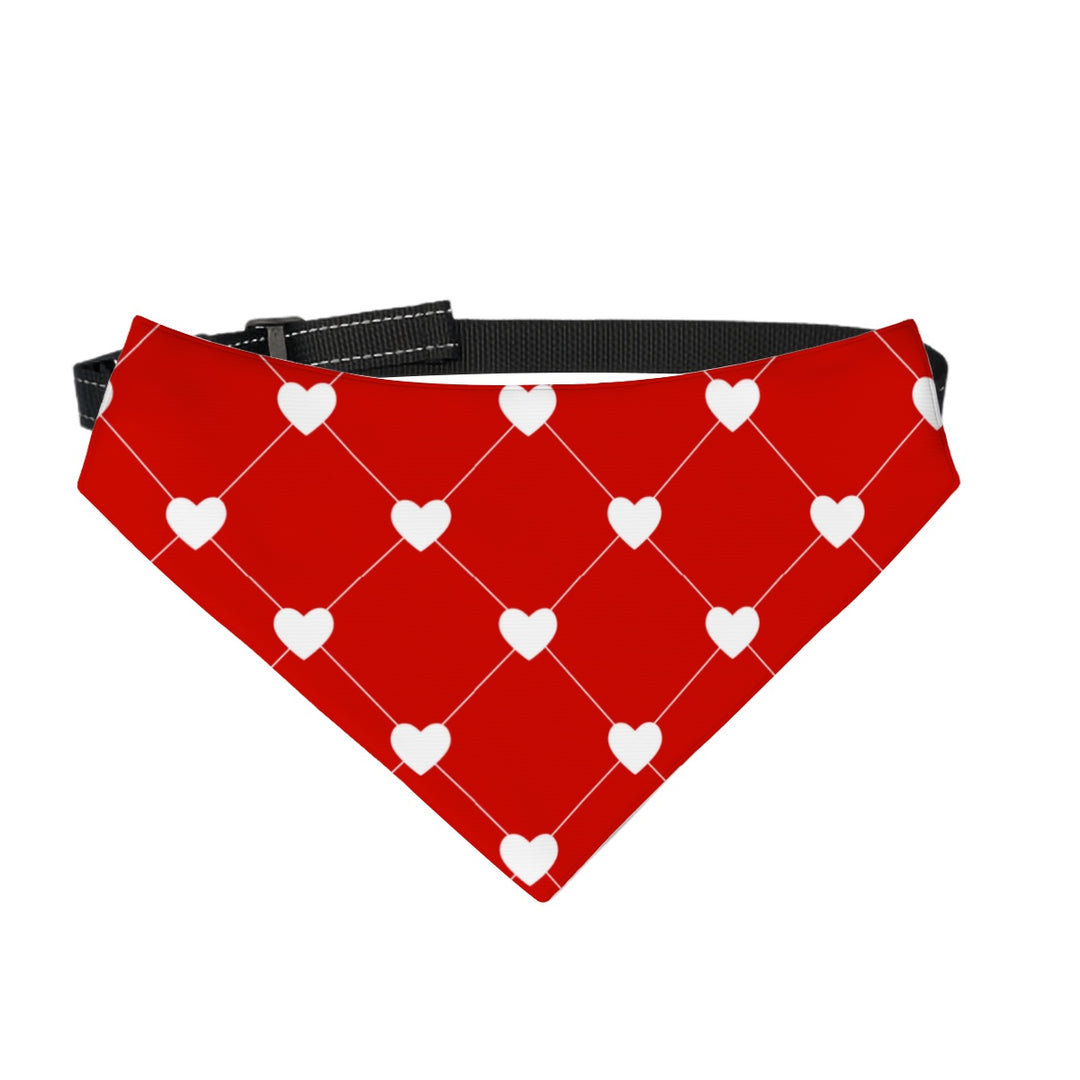 White Heart Diamond - Dog Bandanas Double Sided with Buckle