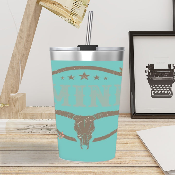 Skull Mini - Stainless Steel Water Bottle With Straw (12oz)