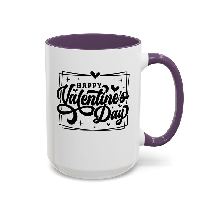 Happy Valentine's Day W/Hearts - Accent Coffee Mug (11, 15oz)