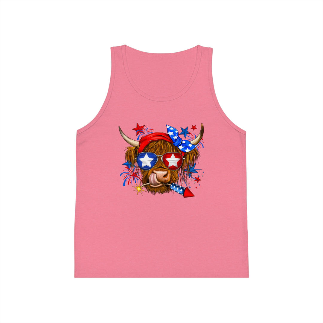 4th Of July Cow - Kid's Jersey Tank Top