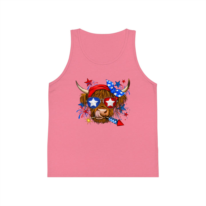 4th Of July Cow - Kid's Jersey Tank Top