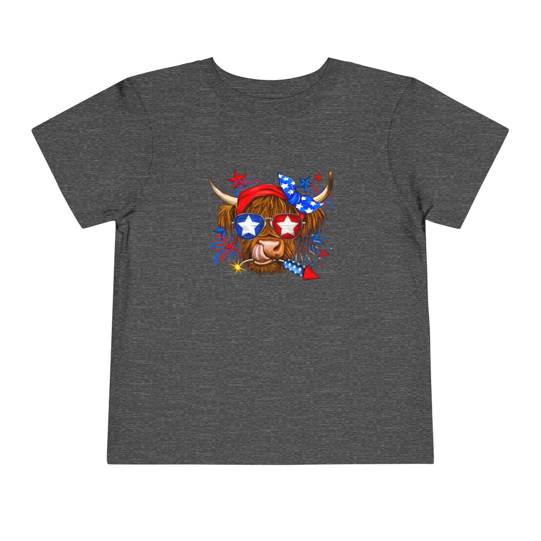 4th Of July Cow - Toddler Short Sleeve Tee