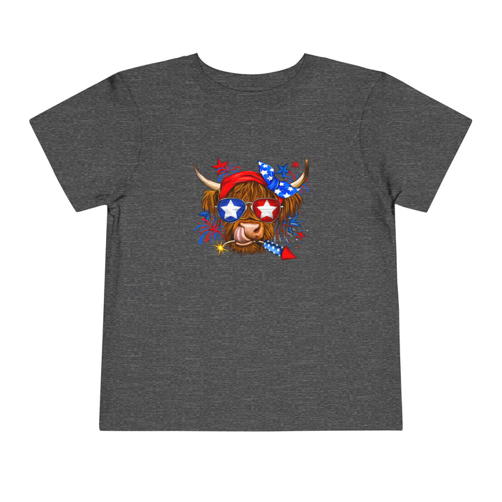 4th Of July Cow - Toddler Short Sleeve Tee