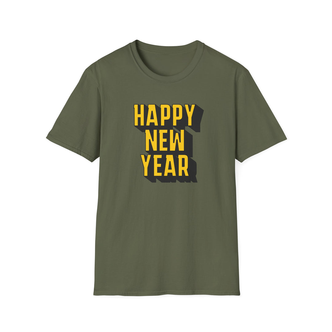 Block Happy New Year - Unisex Softstyle T-Shirt