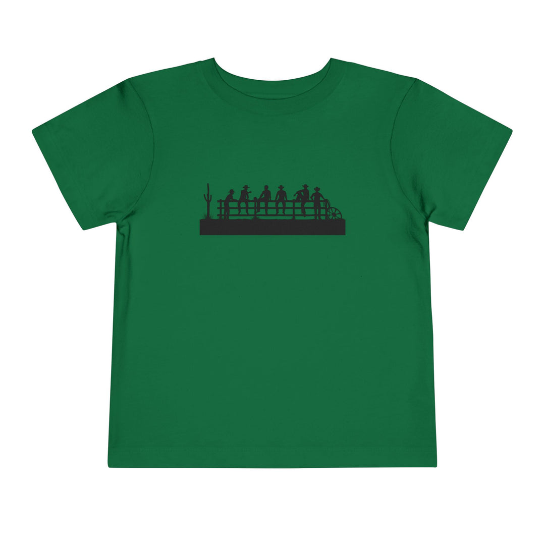 Cowboys On Fence Silhouette - Toddler Short Sleeve Tee
