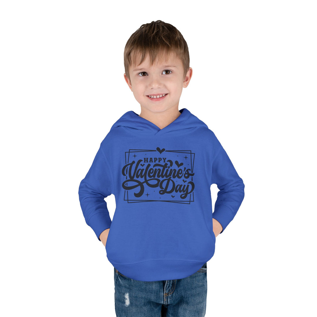 Happy Valentine's Day W/Hearts - Toddler Pullover Fleece Hoodie
