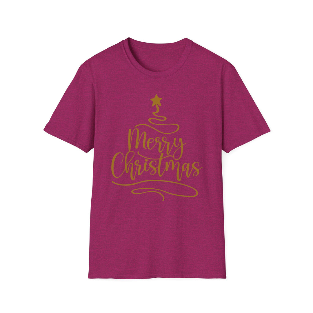 Merry Christmas Gold Tree - Unisex Softstyle T-Shirt