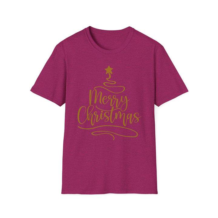 Merry Christmas Gold Tree - Unisex Softstyle T-Shirt